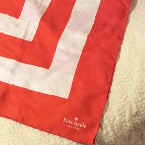 Kate Spade Silk Scarf. Red and white.